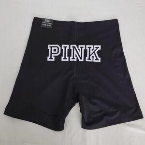 VICTORIA SECRET PINK ULTIMATE HIGH WAIST LOGO BIKER SHORTS